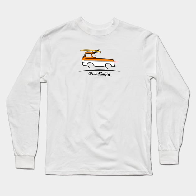 1961 Ford Econoline Pickup Truck Gone Surfing Long Sleeve T-Shirt by PauHanaDesign